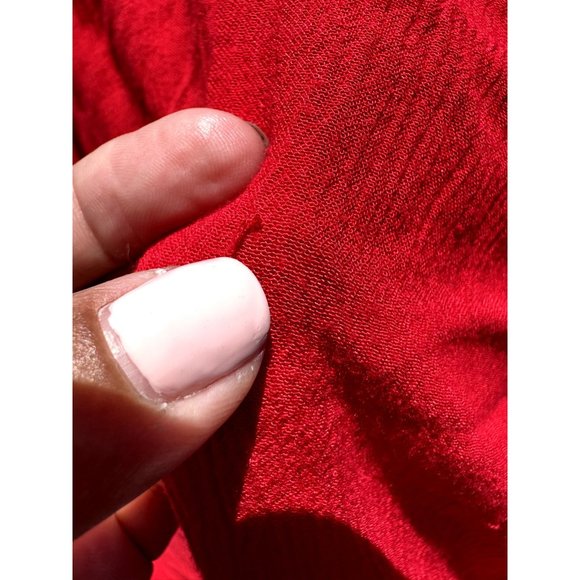 International Concepts Blouse Womens 2 Extra Large Red Trim Knit Lace Round Neck - Picture 10 of 10